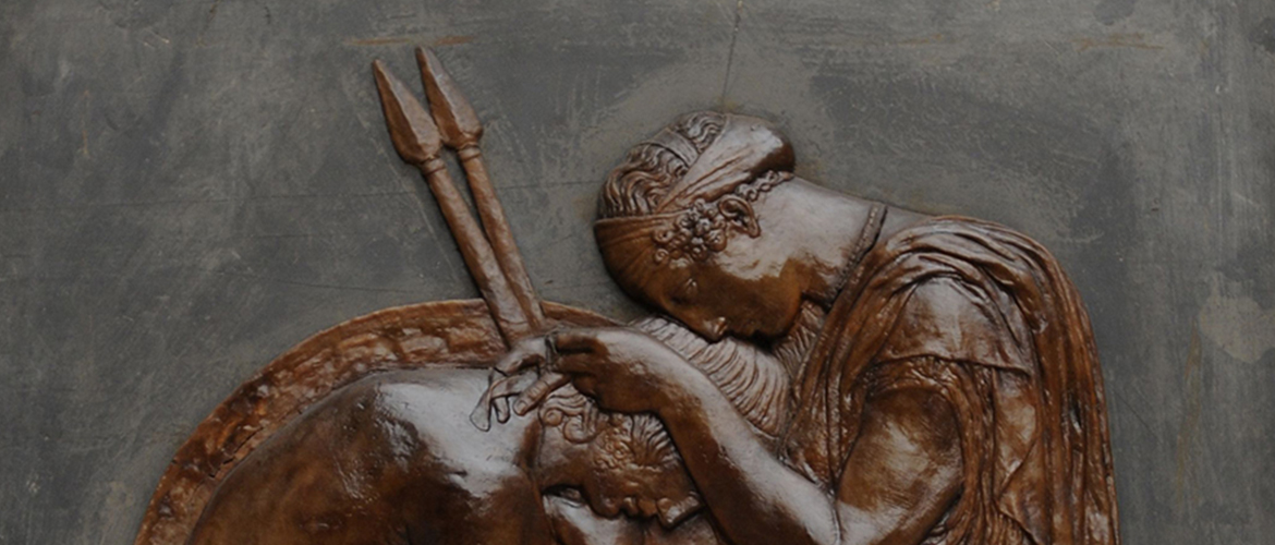 Pierre François Grégoire Giraud, Aethra et Phalante, c. 1814, Cire sur ardoise, 79 x 50 cm